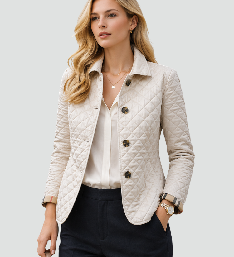 Quilted Button-Front Women's Transitional Jacket