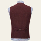 Men's Tweed Button-Front Vest