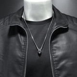 Men's Synthetic Leather Quilted Biker Jacket