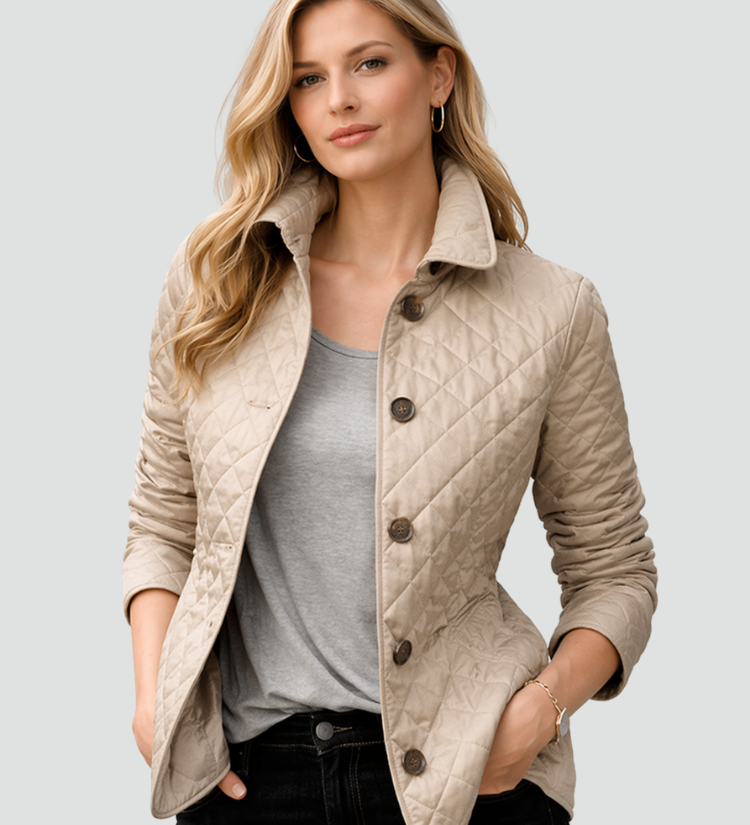 Quilted Button-Front Women's Transitional Jacket