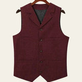 Men's Tweed Button-Front Vest