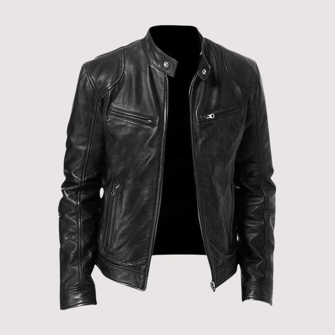 Faux Leather Zip Pocket Jacket