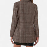 Plaid Single-Breasted Women's Blazer