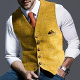 Slim Fit Textured Polyester Blend Vest