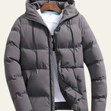 Men's Hooded Polyester Quilted Puffer Jacket
