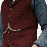 Men's Tweed Button-Front Vest