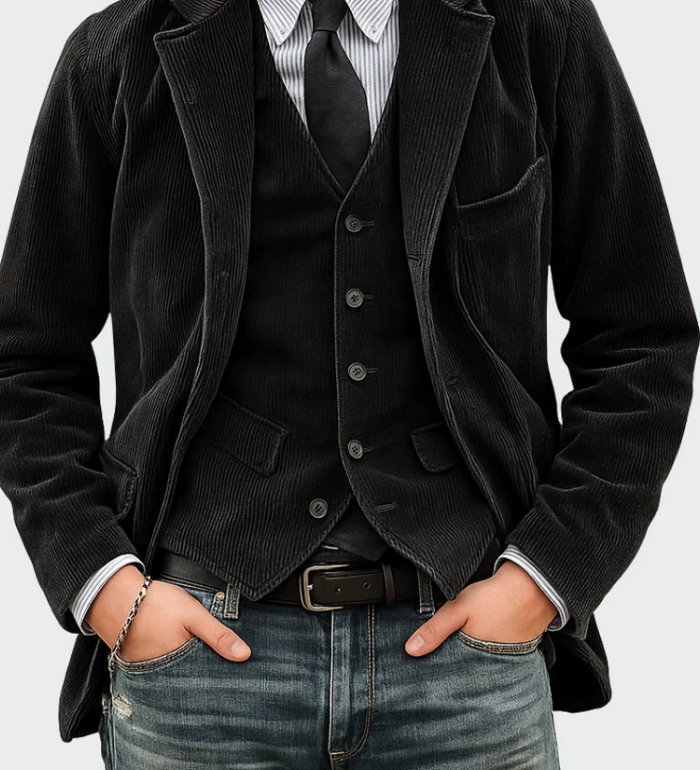 Corduroy Two-Piece Blazer Suit