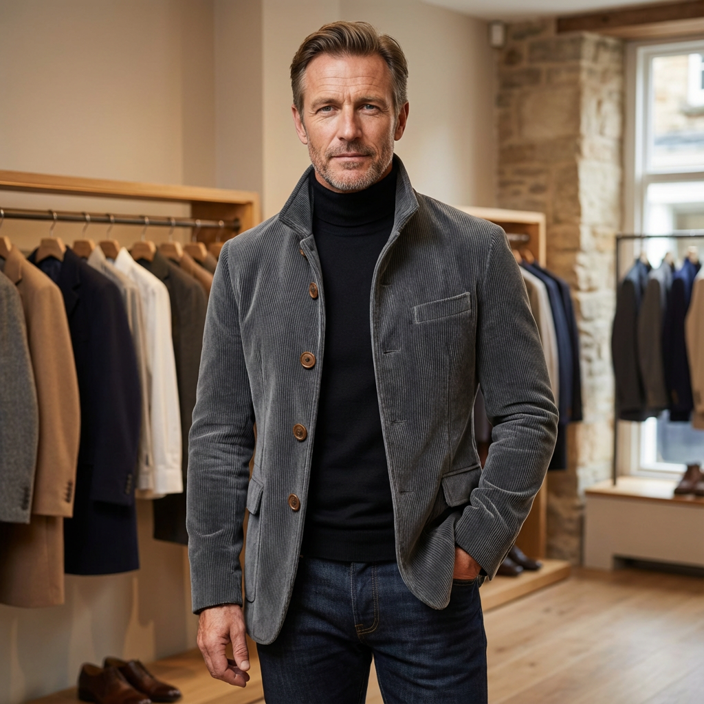 Corduroy Structured Jacket for Men
