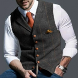 Slim Fit Textured Polyester Blend Vest