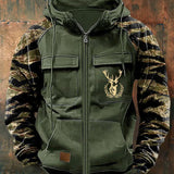 Multi-Pocket Camouflage Zip Hoodie