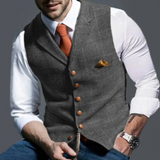 Slim Fit Textured Polyester Blend Vest