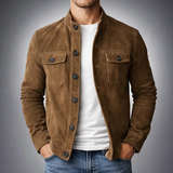 Suede Button Front Shirt Jacket