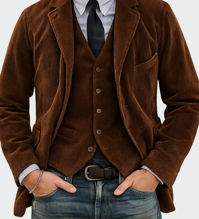 Corduroy Two-Piece Blazer Suit