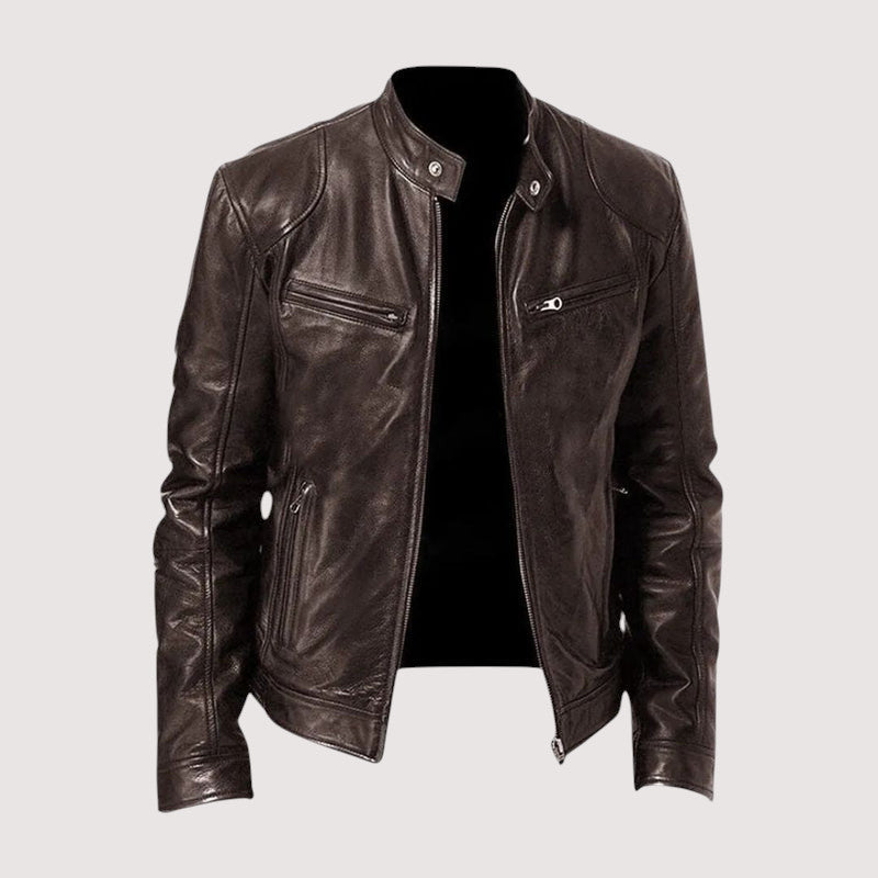 Faux Leather Zip Pocket Jacket