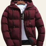 Men's Hooded Polyester Quilted Puffer Jacket