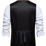 Men's Tweed Patchwork Formal Vest