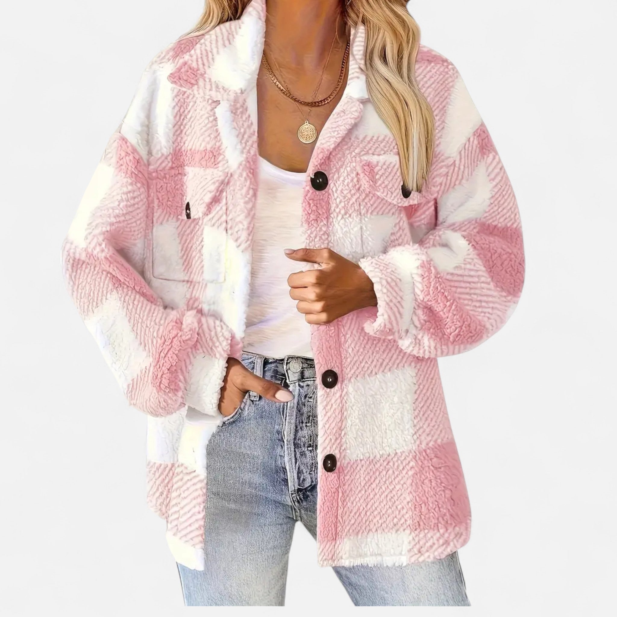 Women's Plush Plaid Shacket