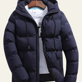 Men's Hooded Polyester Quilted Puffer Jacket