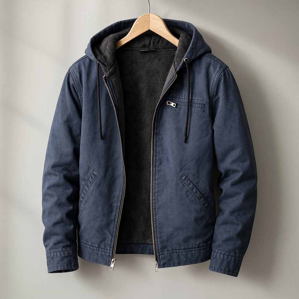 Fleece-Lined Hooded Men's Jacket