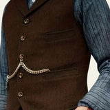 Men's Tweed Button-Front Vest