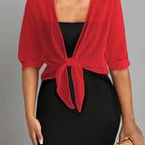 Sheer Chiffon Tie Front Bolero