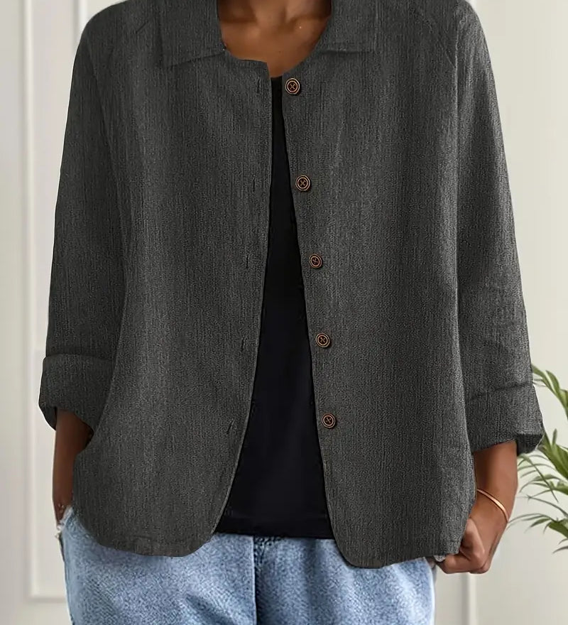 Textured Button-Front Women's Jacket