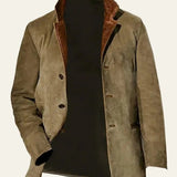 Men's Vegan Suede Leather-Trim Blazer