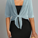 Sheer Chiffon Tie Front Bolero