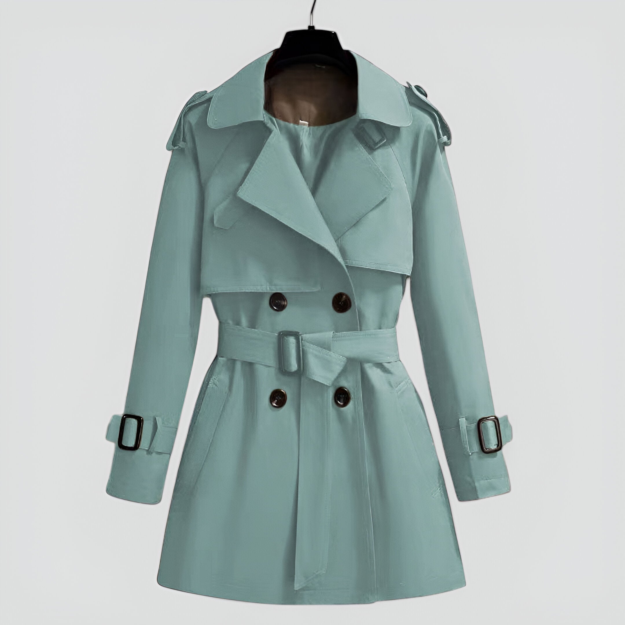 Cotton Blend Belted Trench Coat