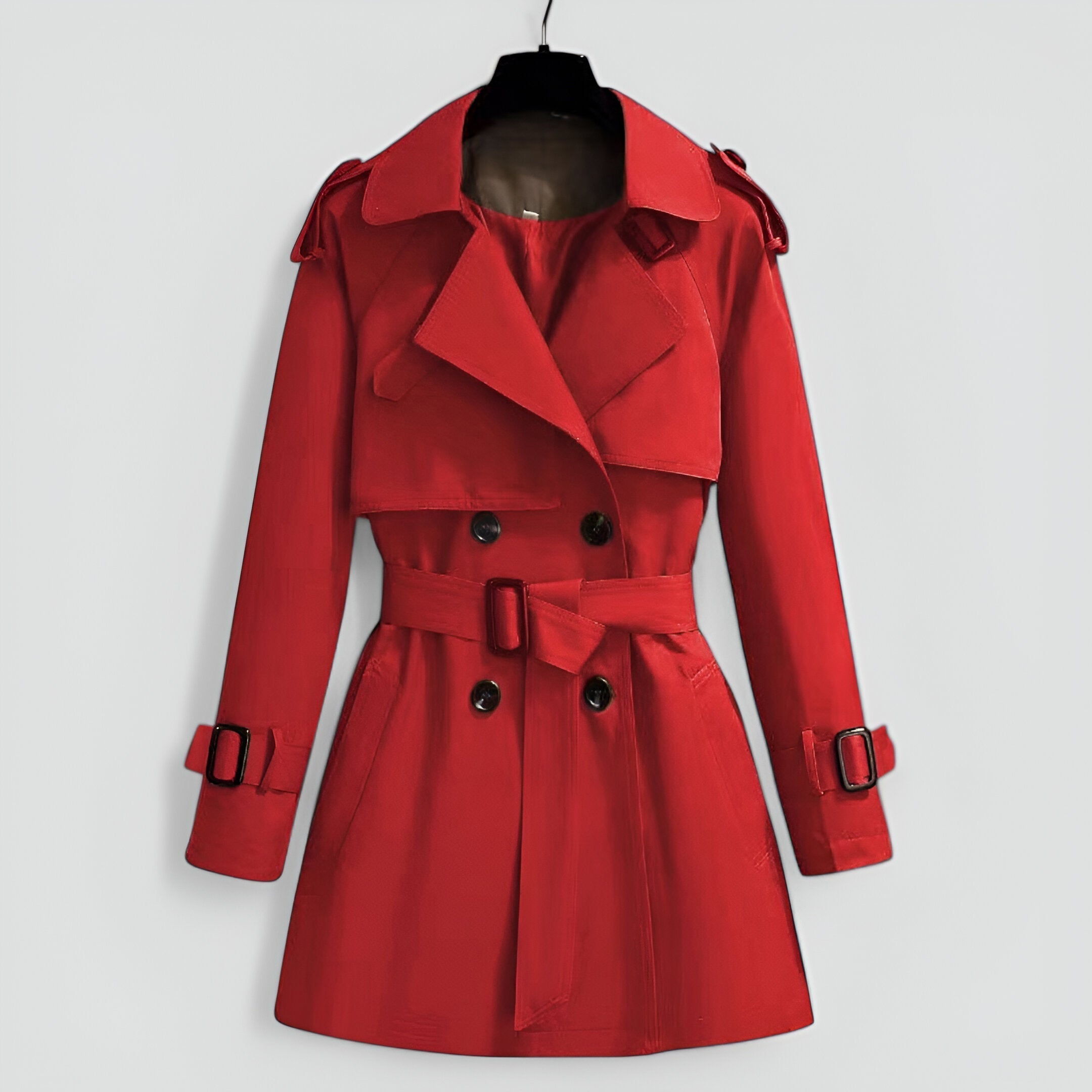 Cotton Blend Belted Trench Coat