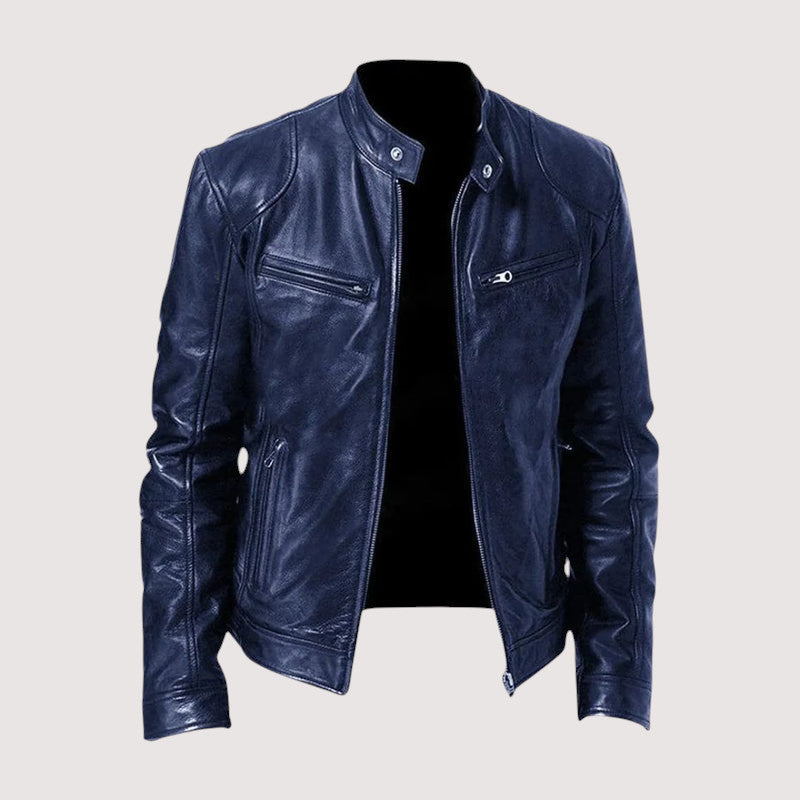 Faux Leather Zip Pocket Jacket