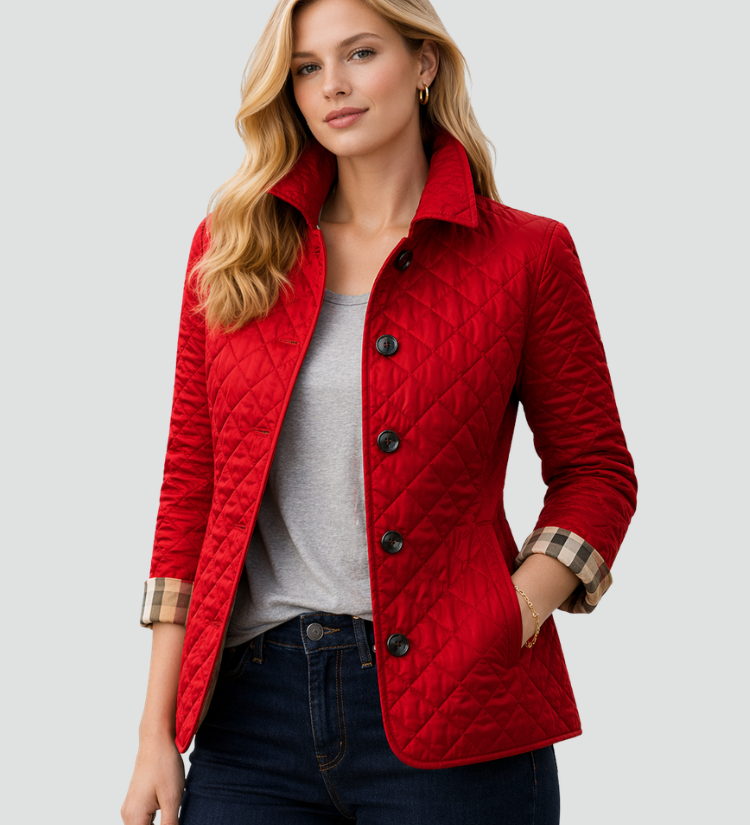 Quilted Button-Front Women's Transitional Jacket