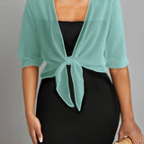 Sheer Chiffon Tie Front Bolero