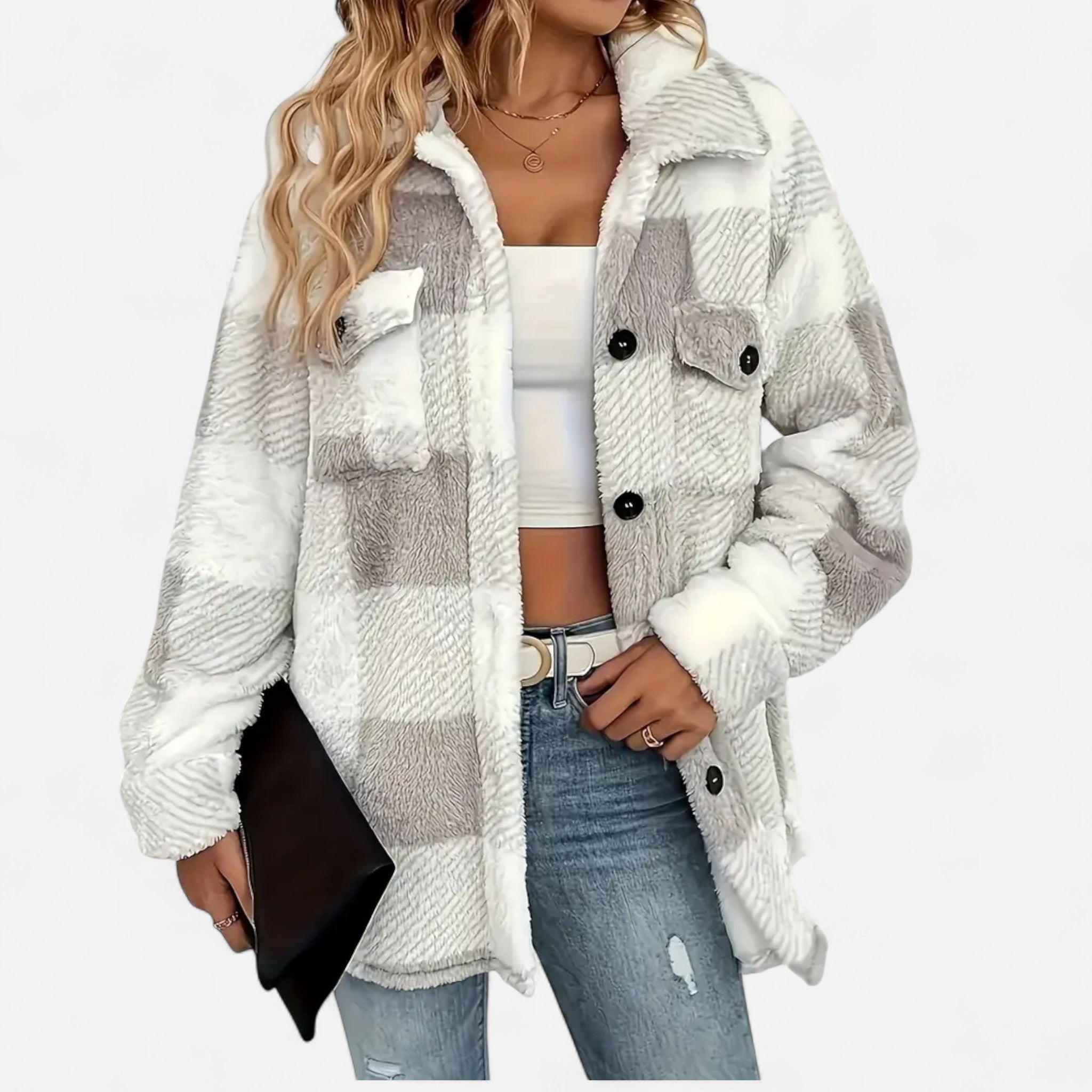Women's Plush Plaid Shacket