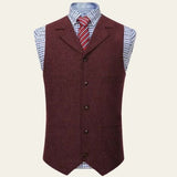Men's Tweed Button-Front Vest