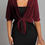 Sheer Chiffon Tie Front Bolero