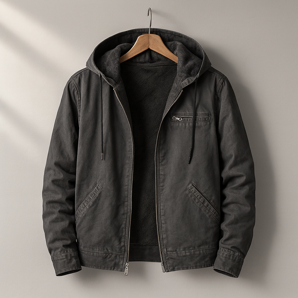 Fleece-Lined Hooded Men's Jacket
