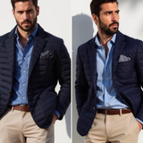Lightweight Quilted Cotton Blend Blazer