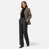 Plaid Single-Breasted Women's Blazer