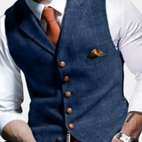 Slim Fit Textured Polyester Blend Vest