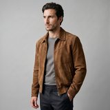 Genuine Suede Harrington Bomber Jacket