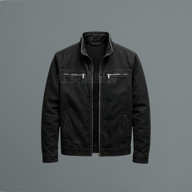 Cotton Zip Front Utility Jacket