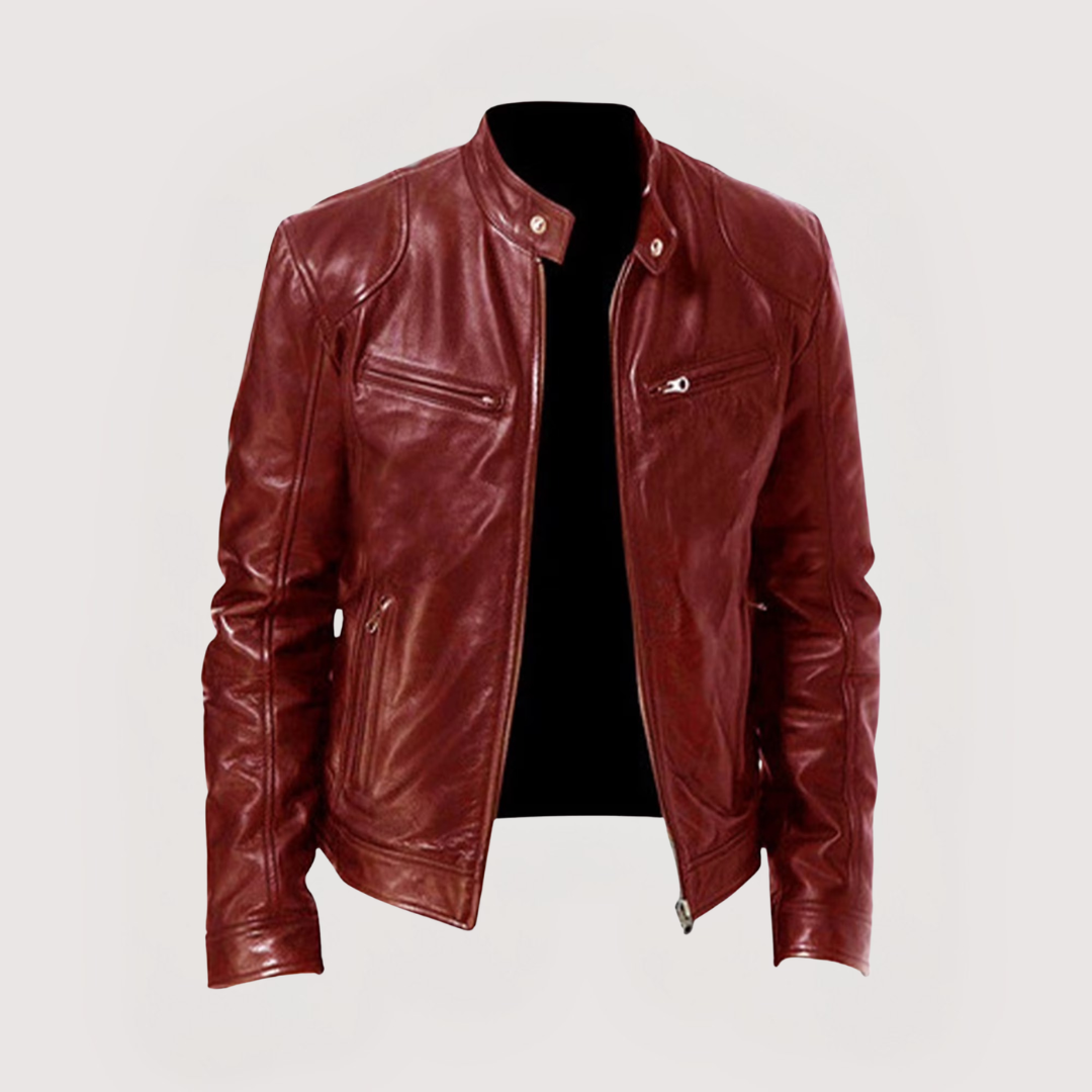 Faux Leather Zip Pocket Jacket