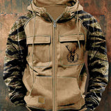 Multi-Pocket Camouflage Zip Hoodie