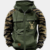 Multi-Pocket Camouflage Zip Hoodie