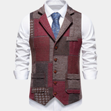 Men's Tweed Patchwork Formal Vest