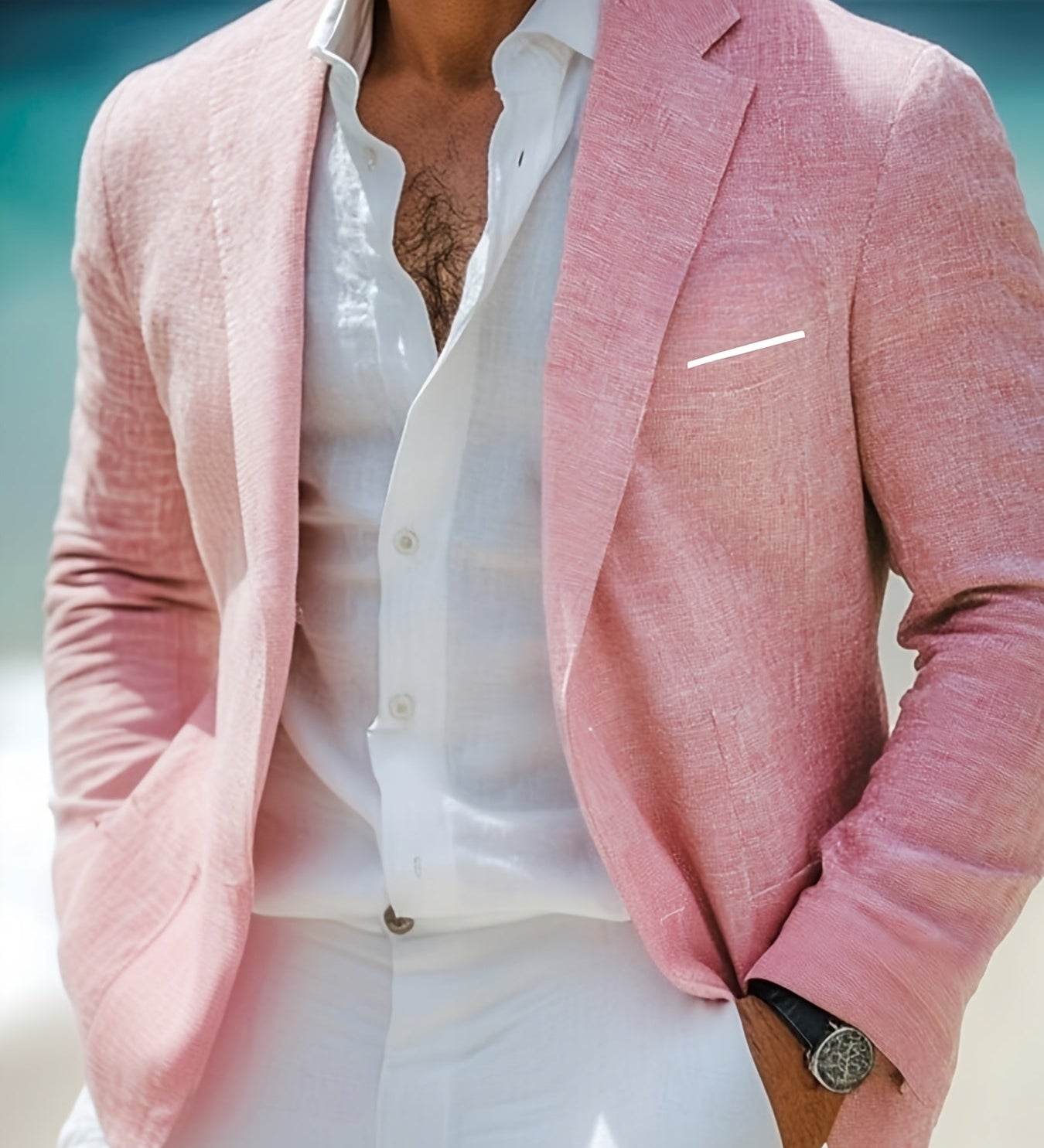 Cotton Lapel Blazer for Men