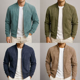 Faux Suede Men's Bomber Jacket