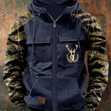Multi-Pocket Camouflage Zip Hoodie