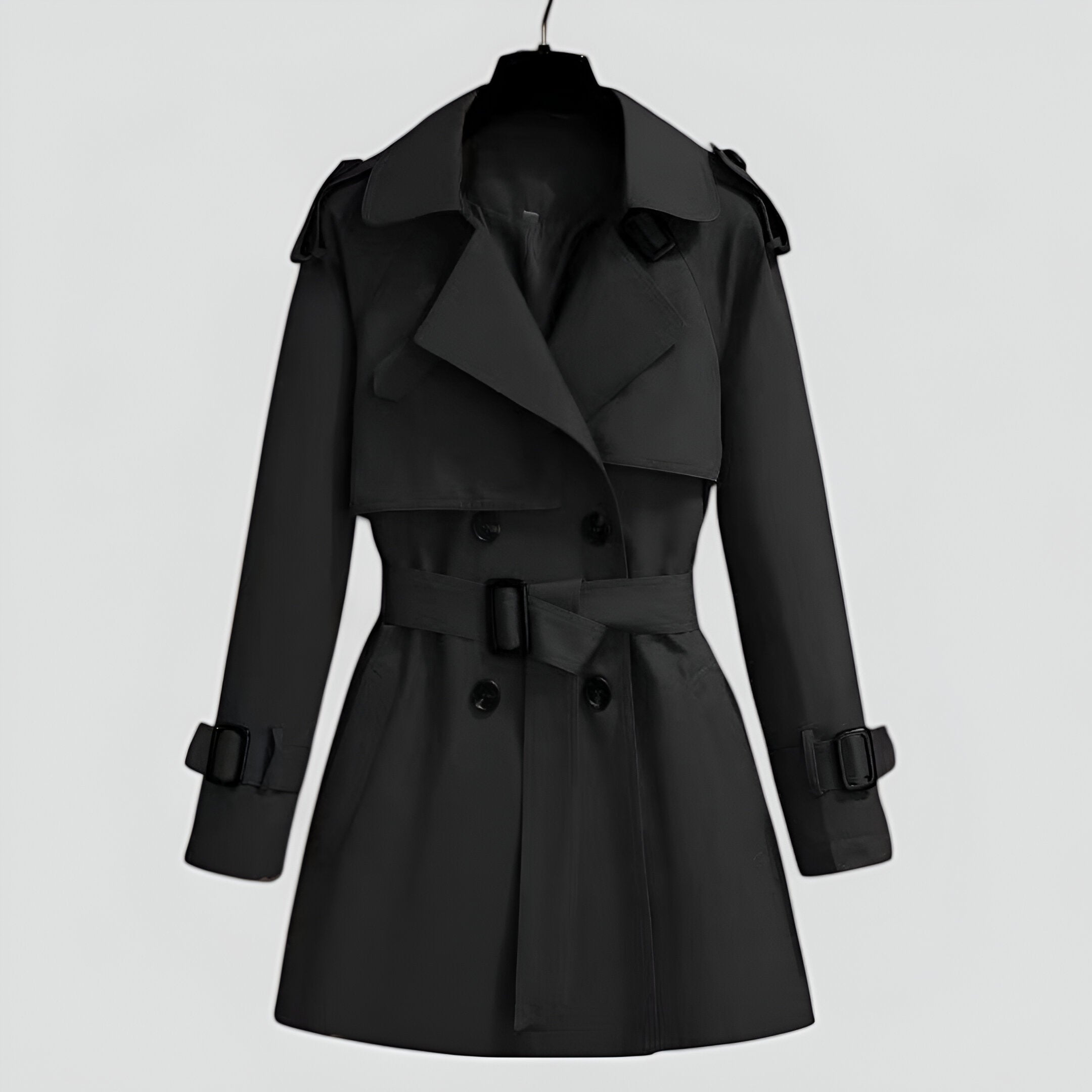 Cotton Blend Belted Trench Coat